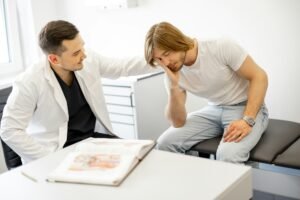 Man on medical appointment with urologist